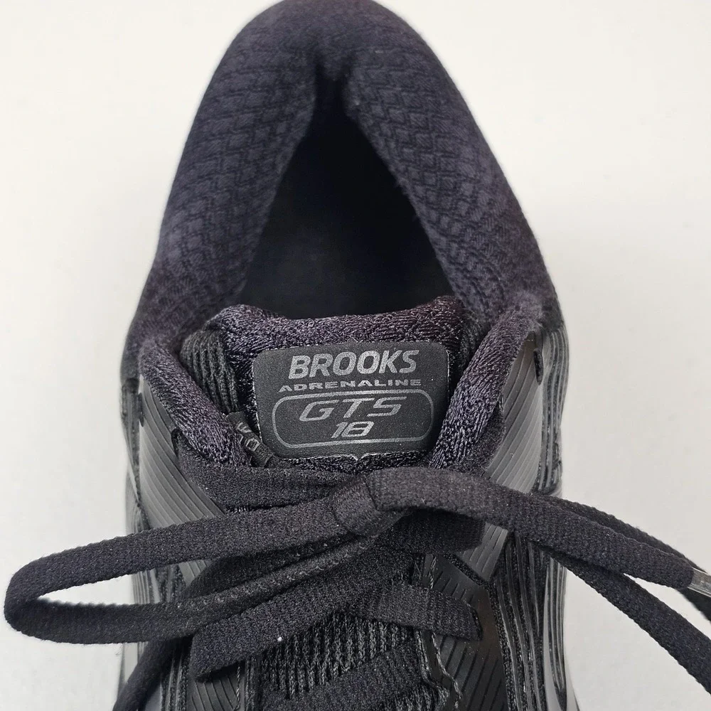 Brooks Adrenaline GTS 18 Mens 10 D All Black Running Shoes 1102711D026